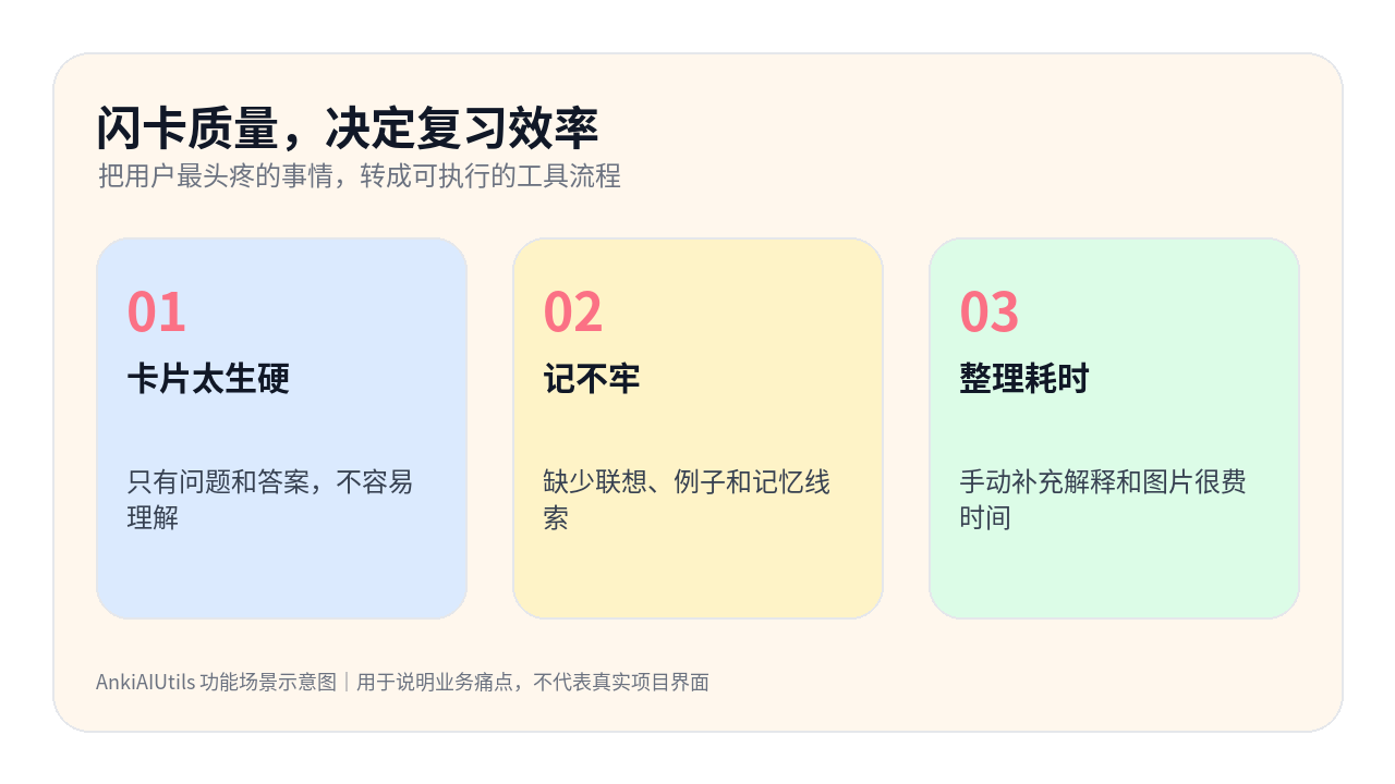 AnkiAIUtils 信息卡：闪卡质量，决定复习效率